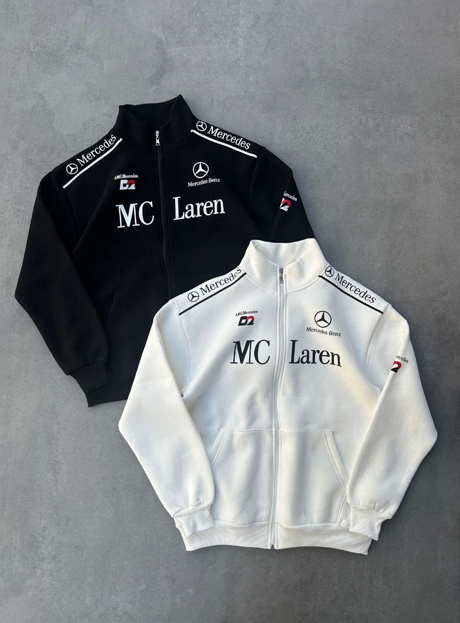 Mercedes Mc Laren Zip- Up Jacket| Mc Laren Oversize Streetwear Black Jersey