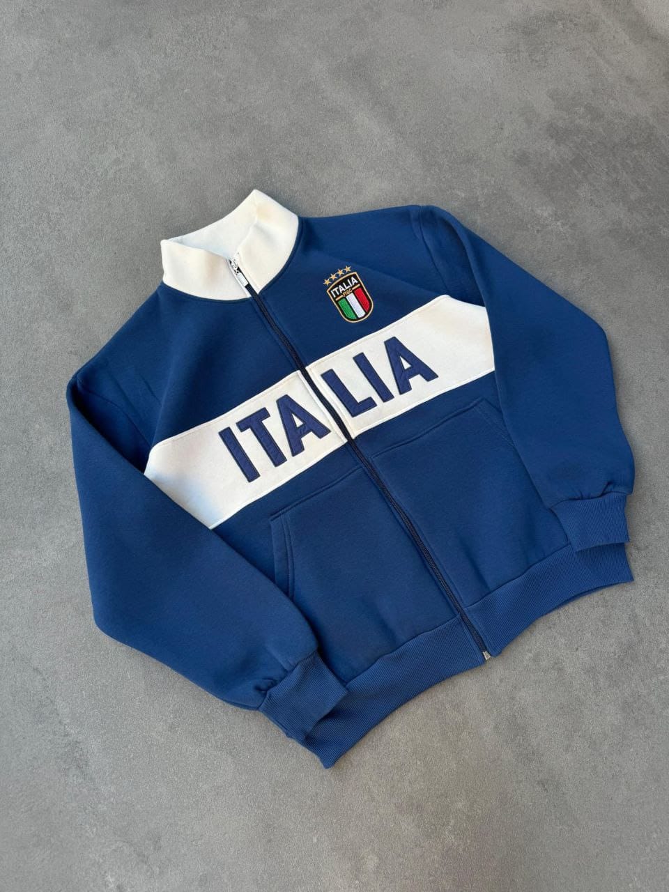 Italia Nike Zip- Up Jacket| Italy Oversize Streetwear Nike Dark Blue Jersey