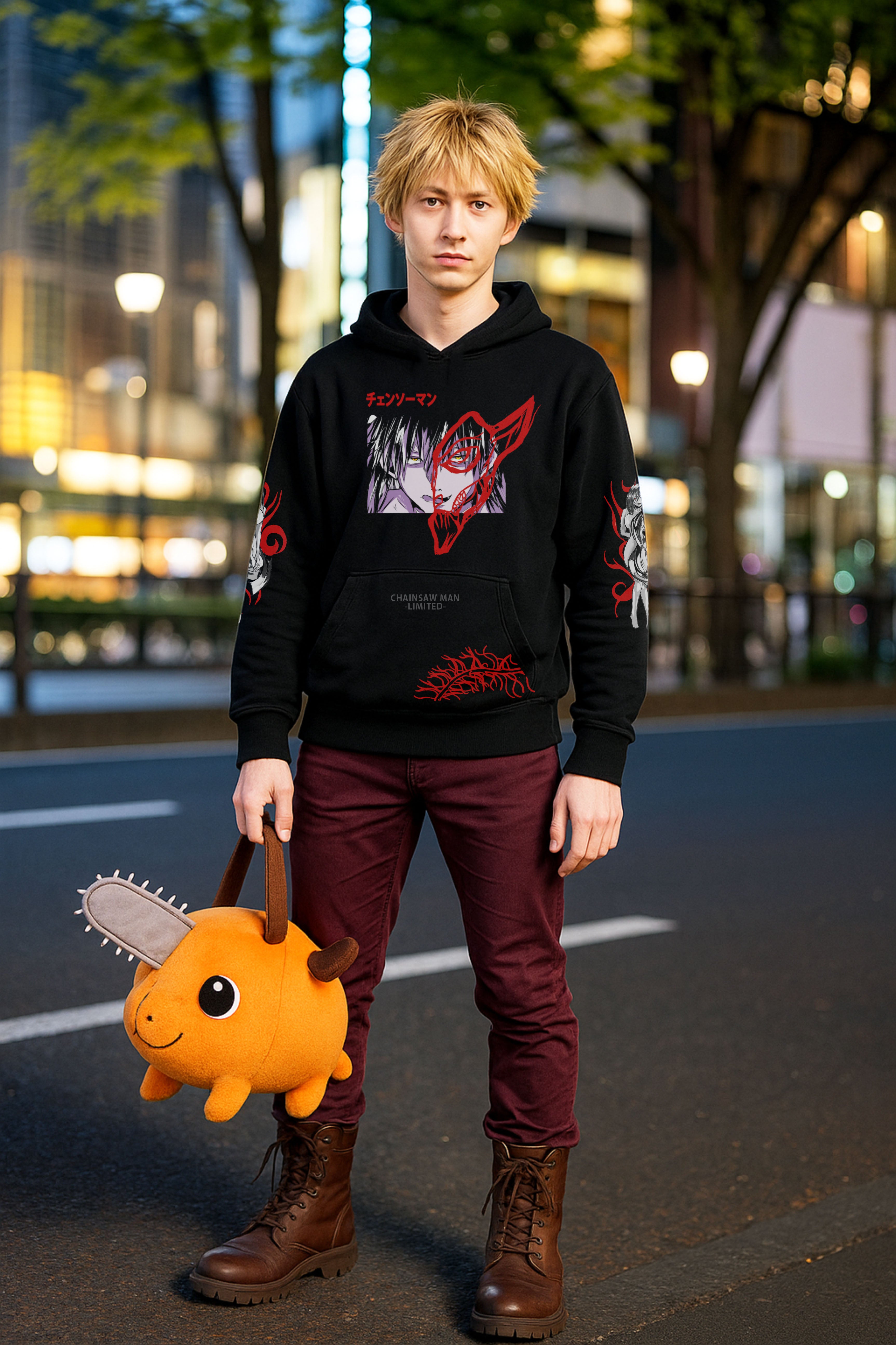 Chainsaw Man Denji Hoodie – Unisex Anime Streetwear Pullover
