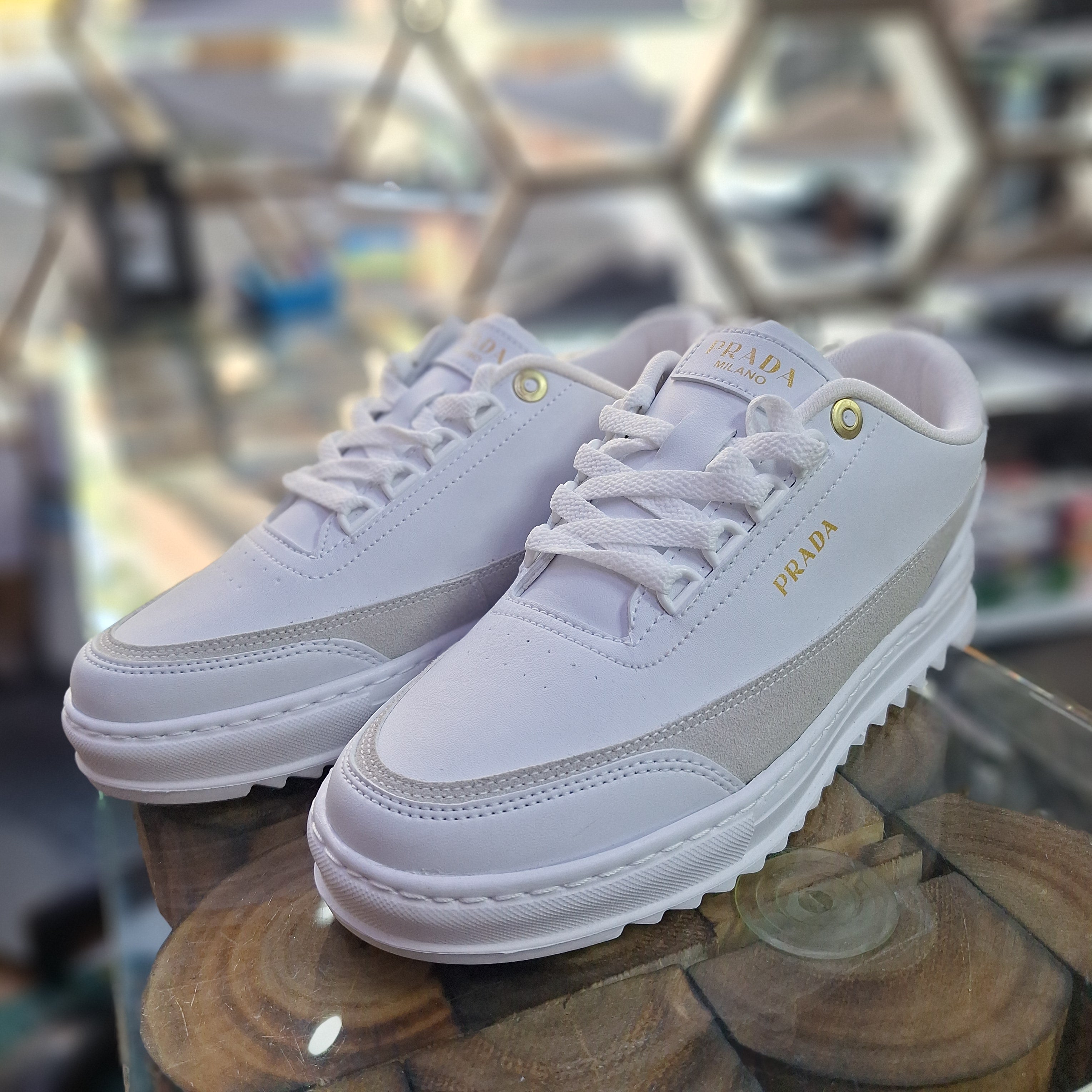 Prada 3-Color White Thin Sole Stylish Comfortable Men's Casual Shoes