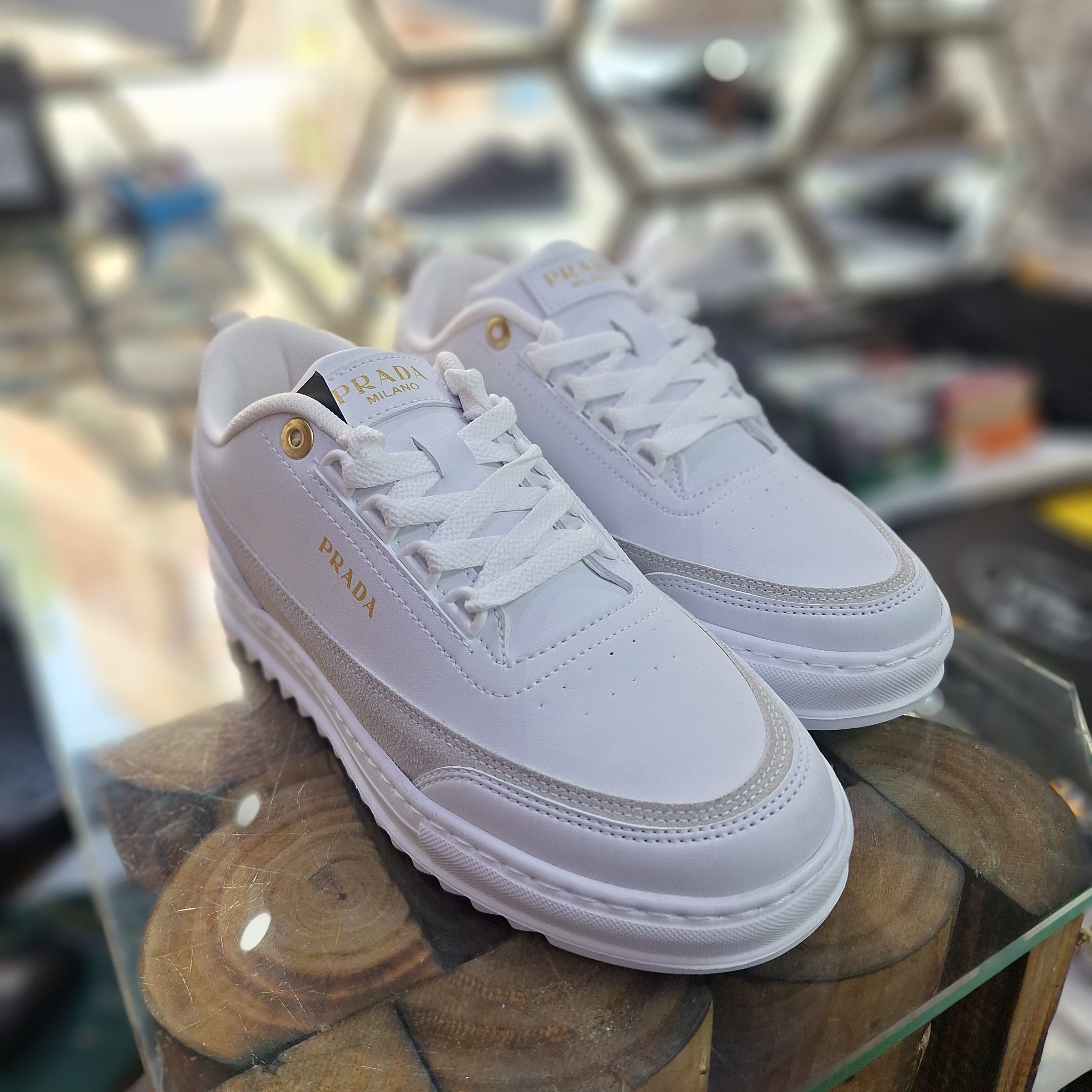 Prada 3-Color White Thin Sole Stylish Comfortable Men's Casual Shoes