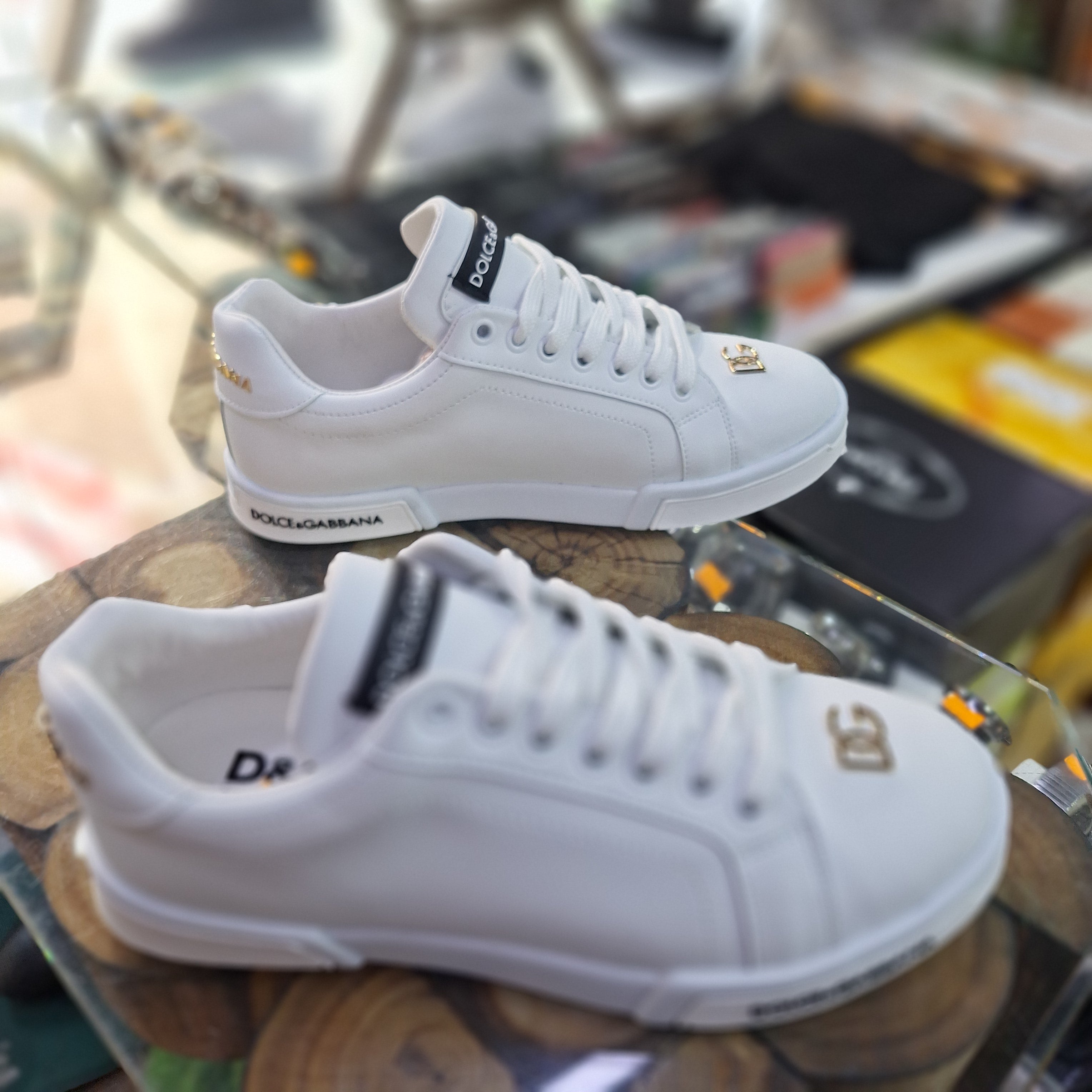 Dolce Gabbana 2 Colors Casual men's shoes  Iconic D&G logo details on the toe and tongue