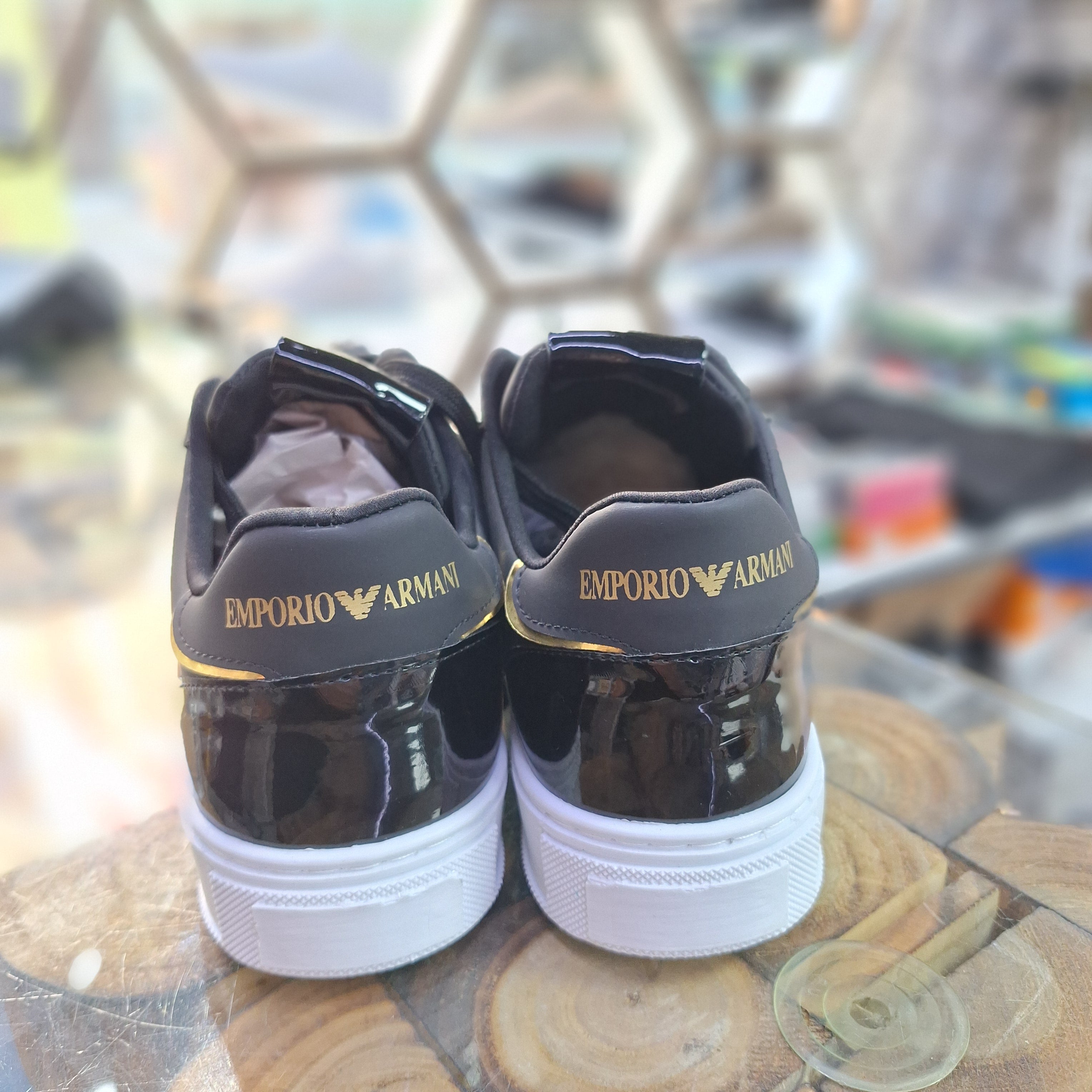 Emporio Armani EA7 Men's Sneakers – Black, White Gold Style, Comfort Stitching, Style Casual Sports & Urban Chic