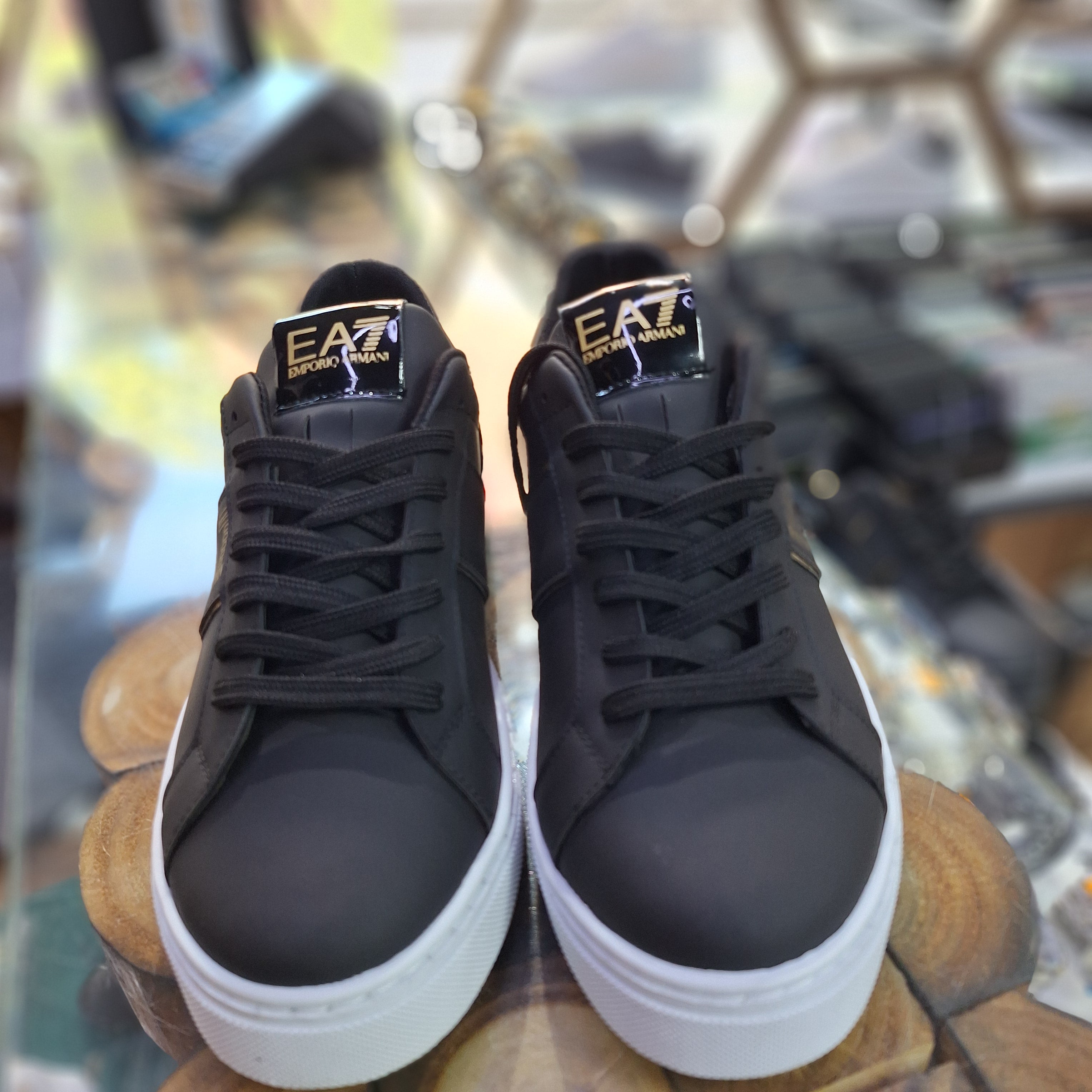 Emporio Armani EA7 Men's Sneakers – Black, White Gold Style, Comfort Stitching, Style Casual Sports & Urban Chic