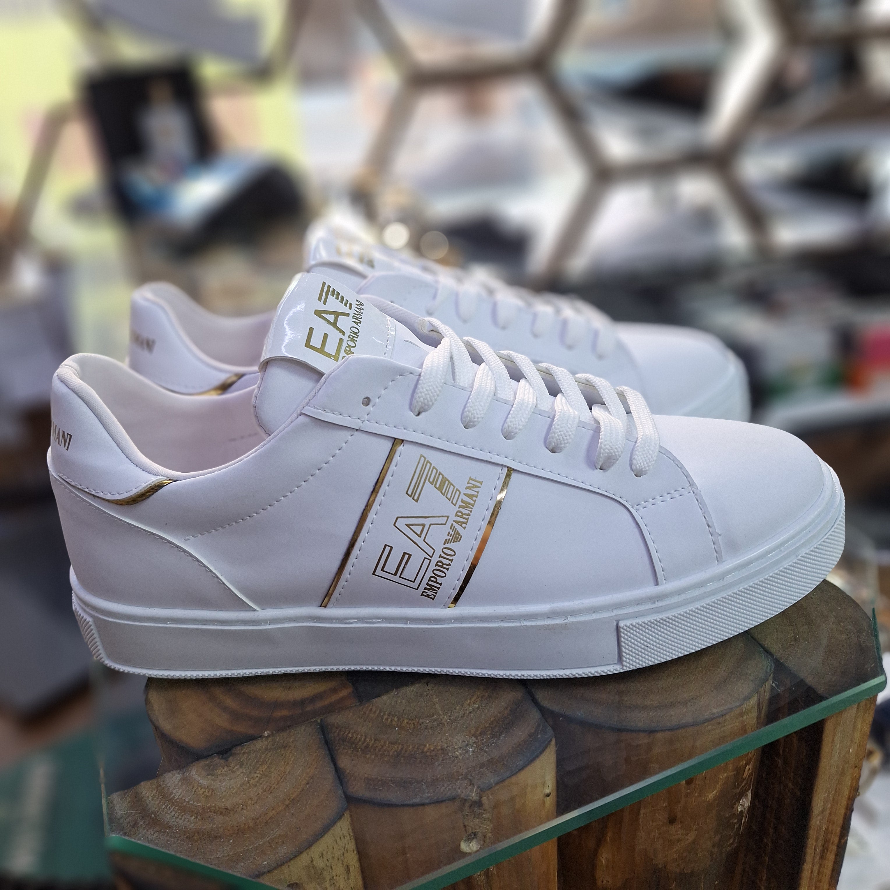 Emporio Armani EA7 Men's Sneakers – Black, White Gold Style, Comfort Stitching, Style Casual Sports & Urban Chic