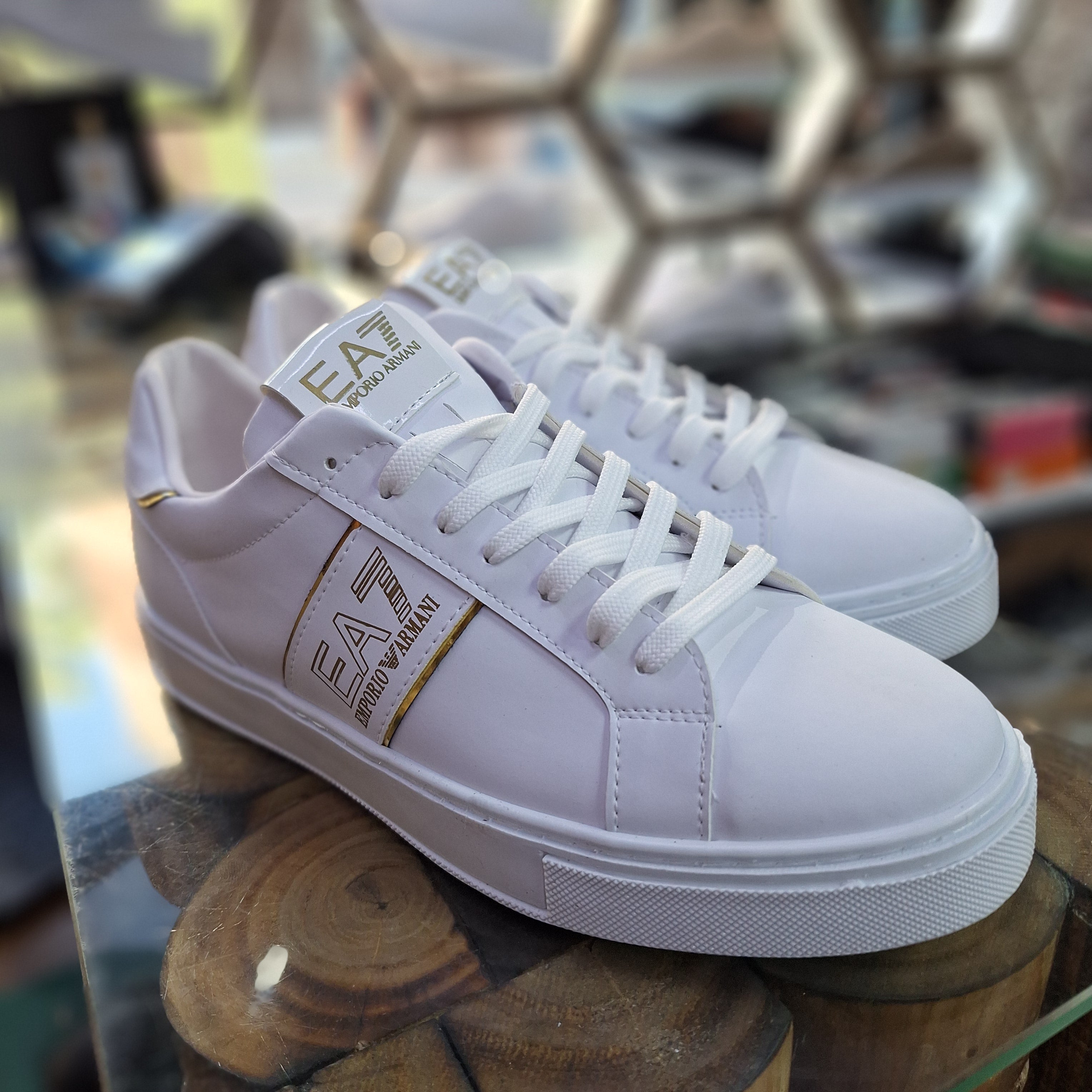 Emporio Armani EA7 Men's Sneakers – Black, White Gold Style, Comfort Stitching, Style Casual Sports & Urban Chic