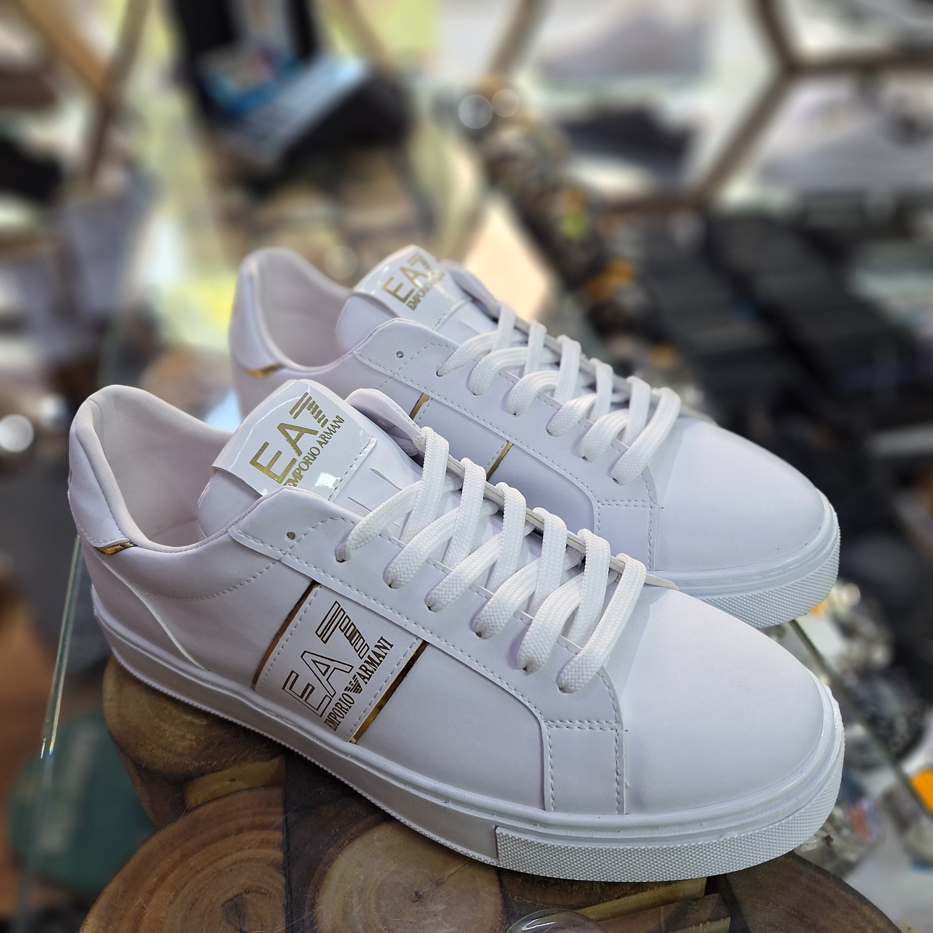 Emporio Armani EA7 Men's Sneakers – Black, White Gold Style, Comfort Stitching, Style Casual Sports & Urban Chic