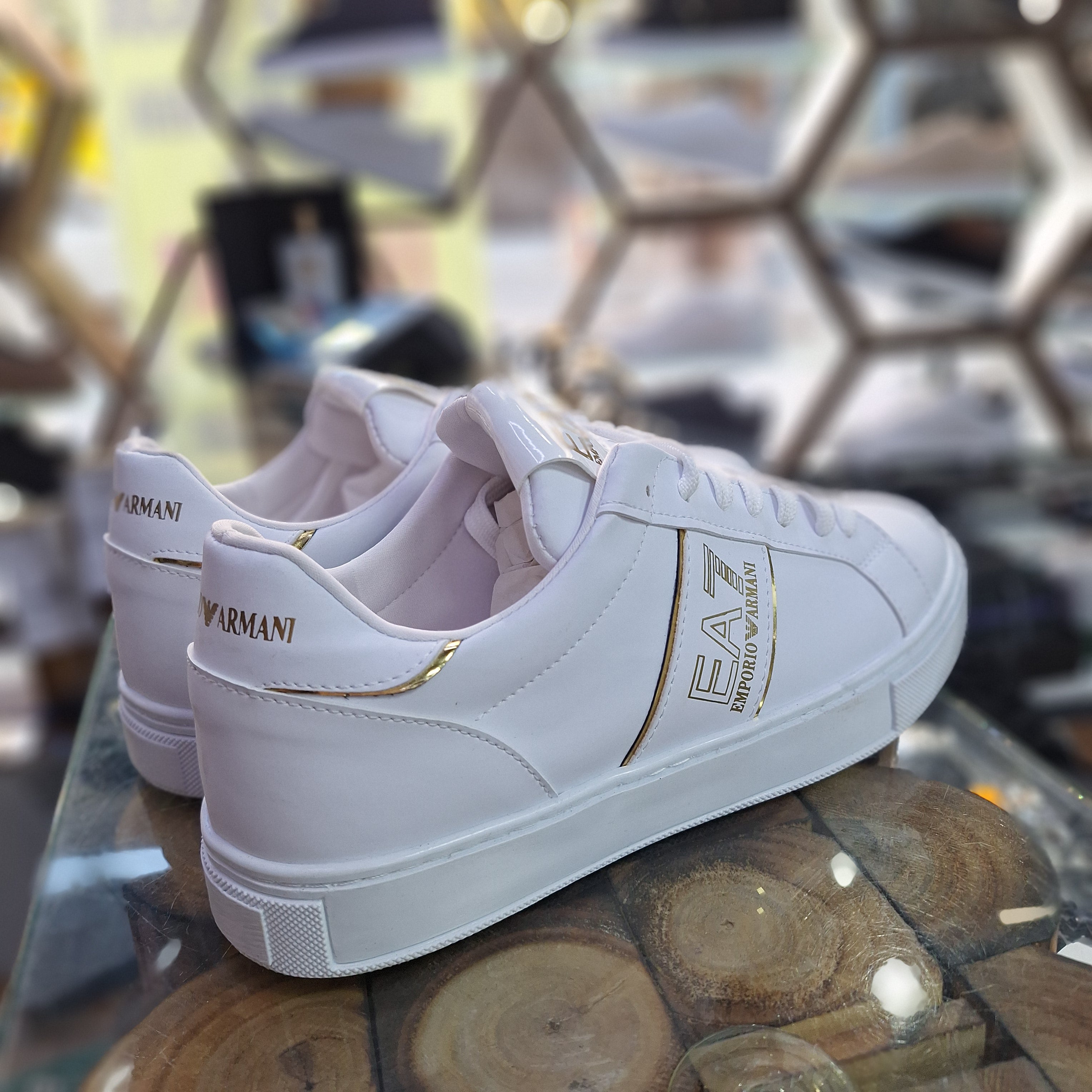 Emporio Armani EA7 Men's Sneakers – Black, White Gold Style, Comfort Stitching, Style Casual Sports & Urban Chic