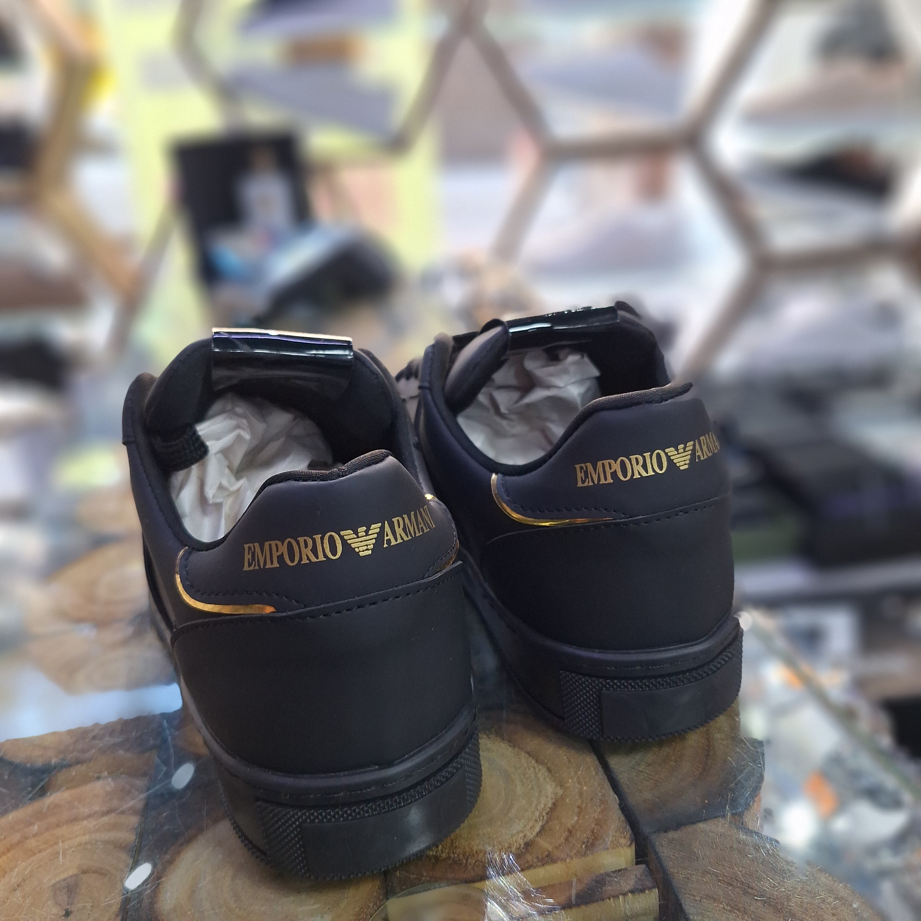 Emporio Armani EA7 Men's Sneakers – Black, White Gold Style, Comfort Stitching, Style Casual Sports & Urban Chic