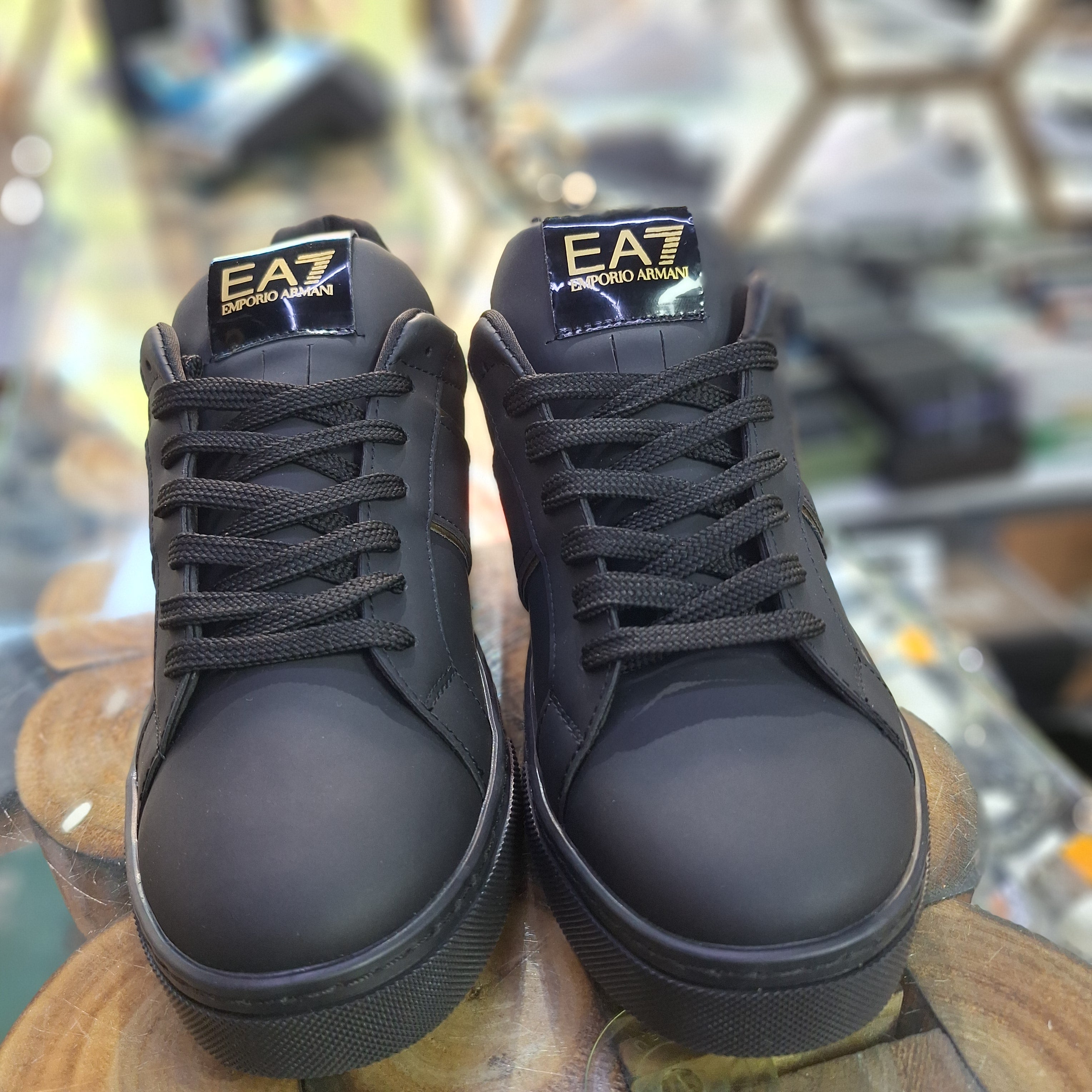 Emporio Armani EA7 Men's Sneakers – Black, White Gold Style, Comfort Stitching, Style Casual Sports & Urban Chic