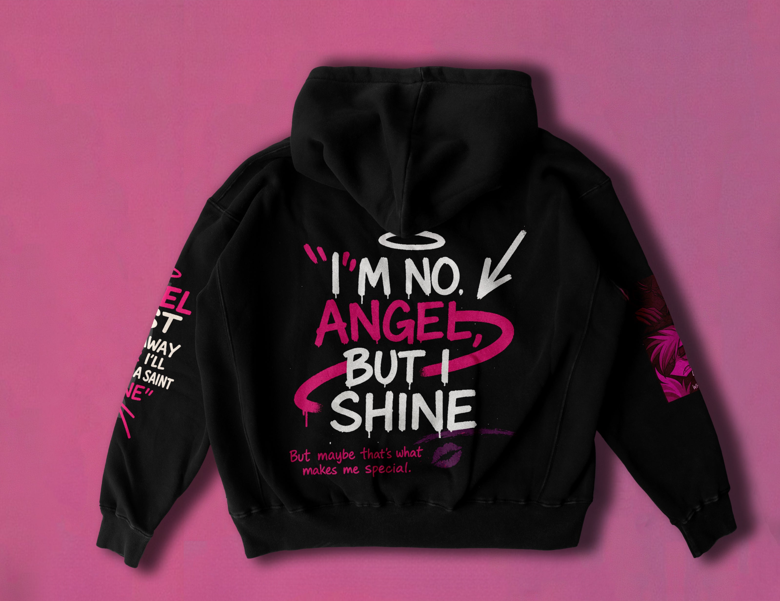 Hazbin Hotel Angel Dust Pink Hoodie – Unisex Cosplay Sweatshirt for Anime Fans