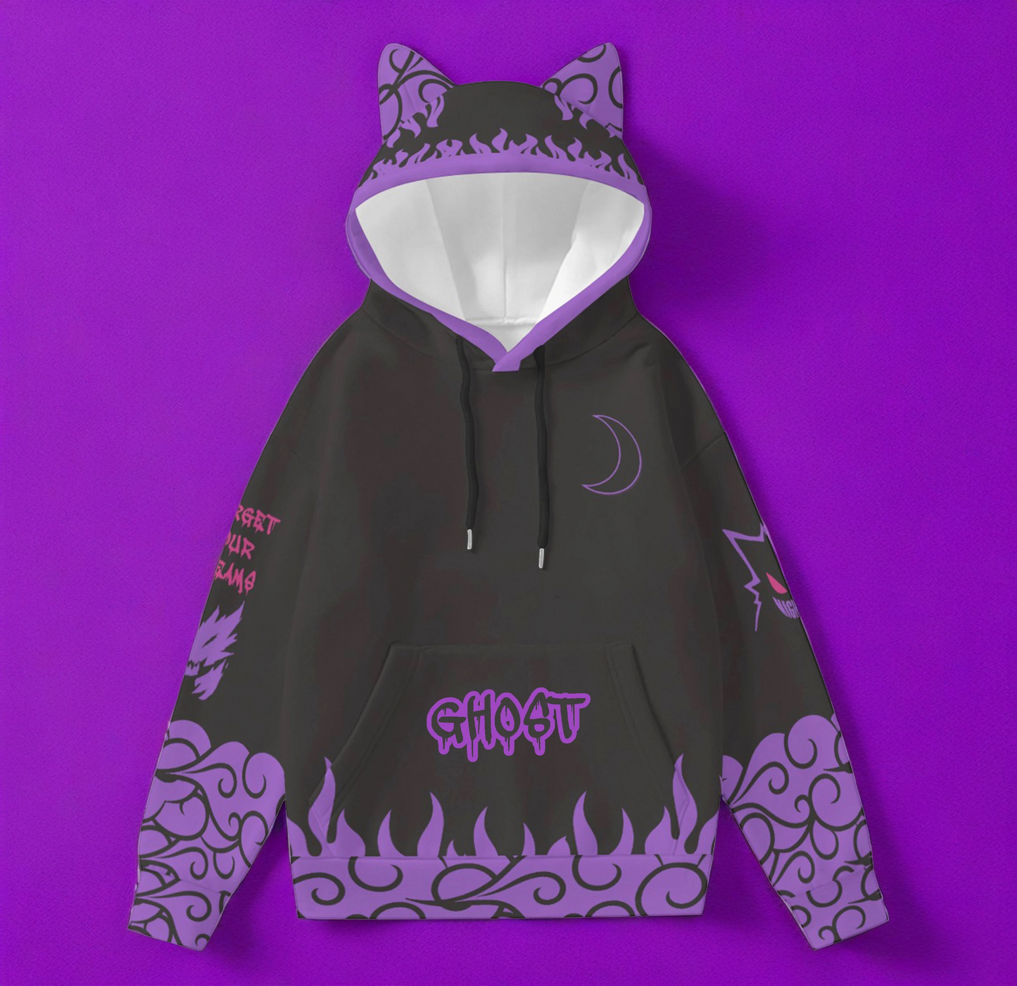 Pokemon Cosplay | Unisex Gengar Cut Ear Hoodie