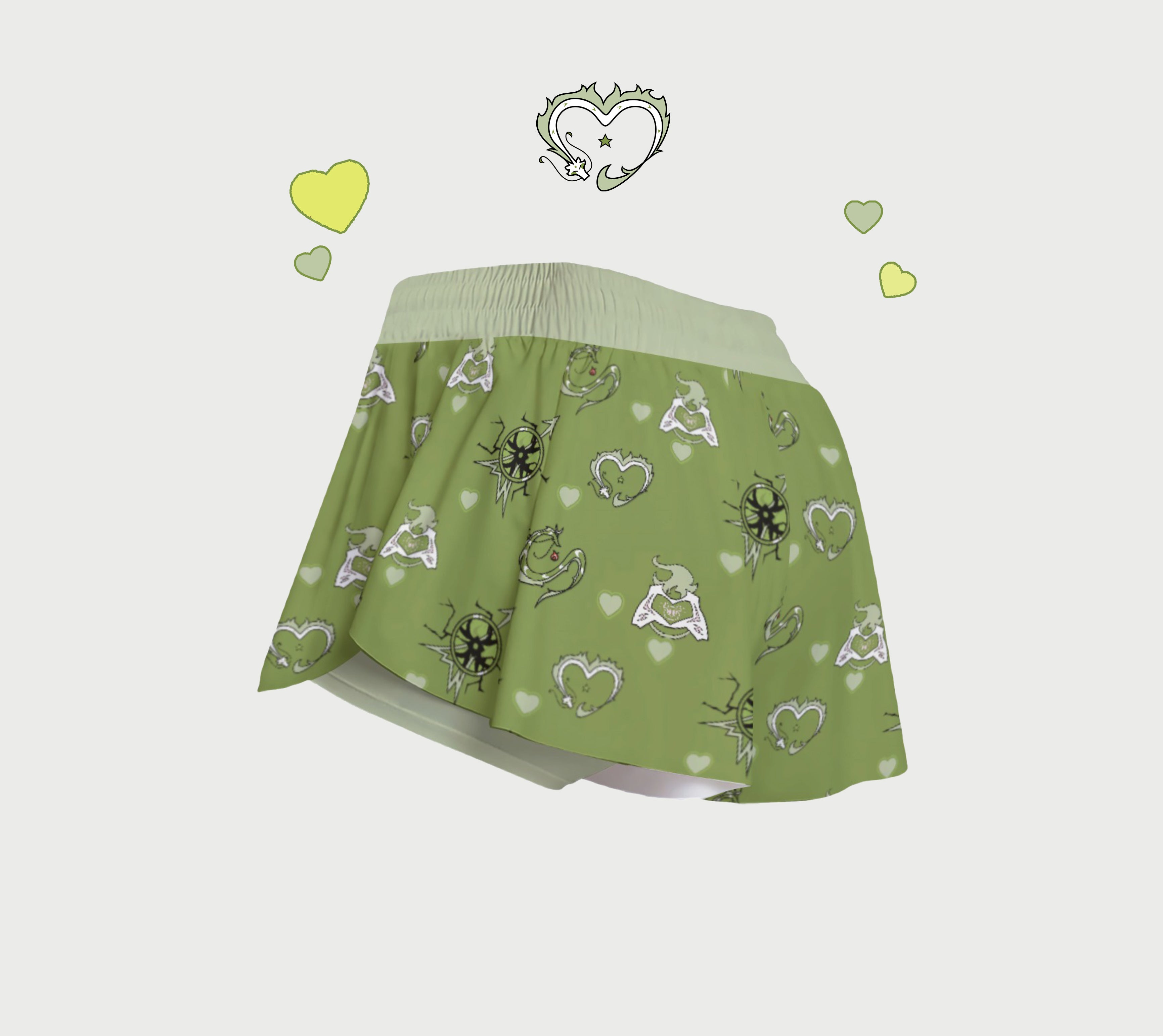 Short Green Dragon Kawaii