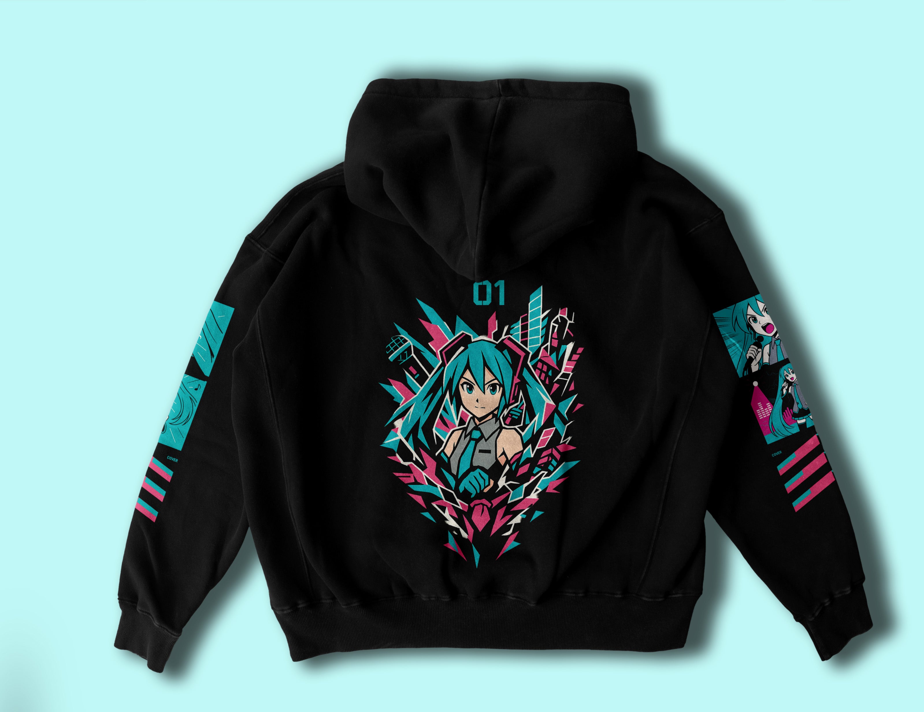 Hatsune Miku EVA Hoodie – Vocaloid Inspired Cyber Streetwear | Neon Techwear Hoodie for Anime Fans